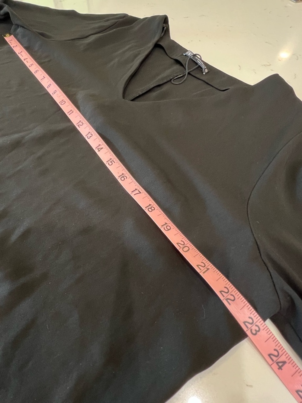 Zara Black Ruffle Sleeve Mini Dress V Neck Long Sleeve XXL - Picture 6 of 7
